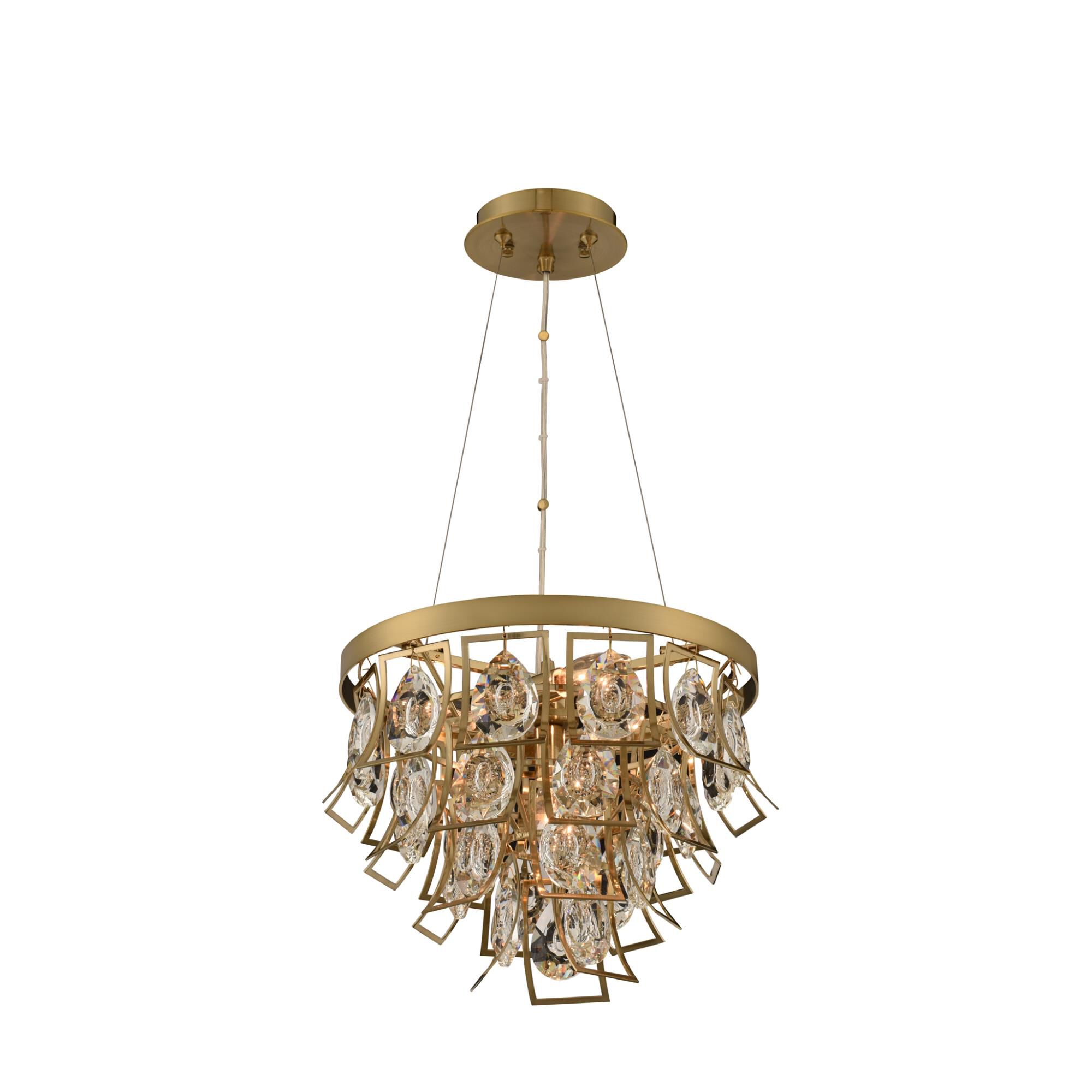 Shown in Brushed Brass finish and Firenze Clear crystal